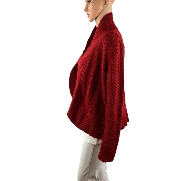 Talbots Open Front Heavy Weight Cardigan Sweater Size L Red - Picture 4 of 7